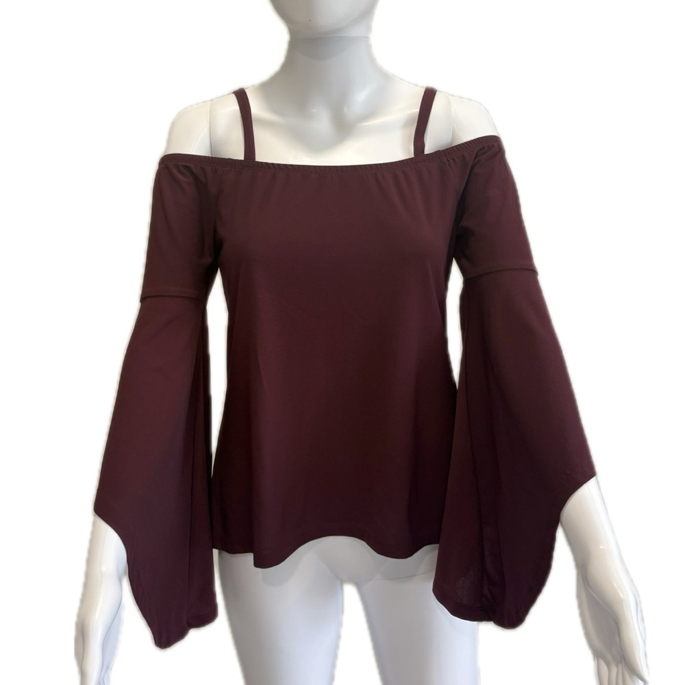 Leith Cold Shoulder Top Womens Size XS Boho Long Bell Angel Sleeve Fairy Goth